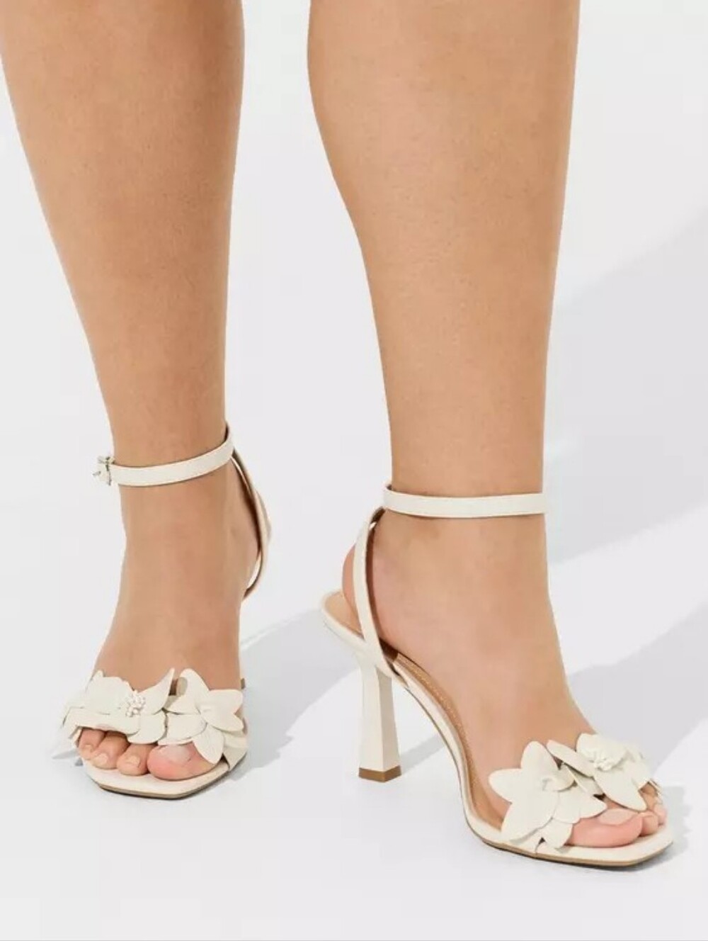 TORRID Floral Stiletto Heel (WW) in Bone White